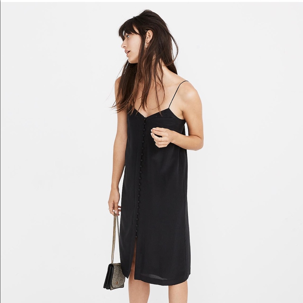 NWOT Madewell Silk Button-Front Slip Dress